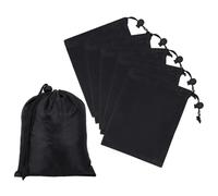 GOMAKERER 10pcs Sac à Cordon avec Bouton Pression, 20.2x15.6cm Sac de Sport en Nylon Pochette de Rangement pour Voyage Garde Manger Cadeaux Organisation (Noir)