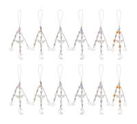 GOMAKERER 12 breloque pour Sangle de Téléphone 6 couleurs Acrylique Étoile Lune Pendentif Breloque Étui de Téléphone Breloques Chaîne Acrylique Perle Téléphone Accessoires pour Sac à Main Décoration