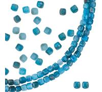 GOMAKERER 128pcs Perles en Pierre Cubique Perles D'Apatite à Facettes Naturelles 2mm Perles de Pierres Précieuses Carrées Perles en Vrac en Pierre de Cristal pour la Fabrication de Bijoux Trou: 0.6mm