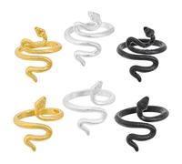 GOMAKERER 12pcs anneau au Crochet pour Doigt, 6 styles Anneaux de Tension Réglables en Forme de Serpent pour Crocheter des Doigts Anneaux en Fil de Serpent pour Femmes