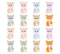 GOMAKERER 16pcs 8 couleurs Perles Focales en Silicone Renard, Perles de Silicone en Forme D'Animal Mignon Perles en Caoutchouc pour Colliers Kaychain, Fabrication de Bijoux Artisanaux