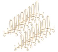 GOMAKERER 16pcs Support en Fer pour Présentation Présentoir Chevalet Doré Porte Assiettes Vintage Support pour Assiettes et Cartes Support Photo Pliable pour Maison Table Toiles et Fêtes