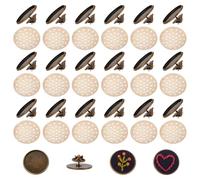 GOMAKERER 18 Coussinets de Base pour Broche Kit de Fabrication de Broches en Fer à Dôme pour Broderie Boucles D'Oreilles Rondes et Plates Fournitures pour la Fabrication de Bijoux Décoration DIY