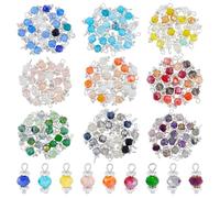 GOMAKERER 180pcs 9 couleurs Pendentifs en Verre Électrolytique, Breloques de Perles D'Extrémité Breloques de Perles en Cristal pour Fabrication de Bijoux