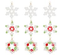 GOMAKERER 18pcs Breloque Flocon de Neige, 3 styles Breloques de Noël en Cristal Pendentifs Flocons de Neige Breloques Neige Noël Ornements en Perles Faits à la Main pour la Fabrication de Bijoux