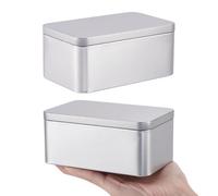 GOMAKERER 1pc Boite en Métal avec Couvercle, 12.7x7.6x5.8cm Boîte Rectangulaires en Fer Conteneur de Stockage des Aliments Boîte de Rangement Petites Boîtes Cadeaux en Fer Blanc pour Clés,Cadeaux