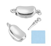 GOMAKERER 1pc fermoir de Collier en Argent Sterling 925, Fermoirs de Haricot 16x7x5mm Fermoirs D'Extension Fermoirs D'Extrémité Connecteurs avec 2 boucles pour Bracelets Colliers Bijoux, Platine