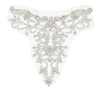 GOMAKERER 1pc Patchs de Mariage en Strass, Patchs à Coudre en Feutre de Dentelle Patchs Décoratifs de Fleur pour Vêtements Accessoires Artisanaux pour Vestes en Jean, Sac à Main, Chaussures