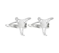 GOMAKERER 2 Bases de Bague en 925 Argent Sterling, Bague à Griffes Réglables, Platine, Vierge pour L'Artisanat et la Fabrication de Bijoux