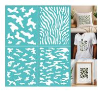GOMAKERER 2 feuille de Pochoir pour Sérigraphie Grand Pochoir de Peinture à Motif Camouflage Réutilisable Autocollant Sérigraphie pour Bordure Murale Bois Tissu Décoration Artisanale