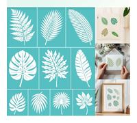 GOMAKERER 2 feuille de Pochoir Sérigraphique à Grandes Feuilles Pochoirs de Peinture Réutilisables et Autocollants pour Feuilles Plantes Sérigraphie pour Bordures Murales Bois Décoration D'Intérieur