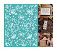 GOMAKERER 2 feuille Pochoir de Sérigraphie Sur Thème Tarot, Pochoirs Auto Adhésifs pour Sérigraphie Yeux Mystiques Pochoir en Maille Réutilisable pour Peinture Murale Bois T Shirt Décoration