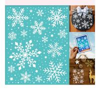 GOMAKERER 2 feuille Pochoir Sérigraphique Flocon de Neige Pochoirs de Peinture Réutilisables et Autocollants pour Thème D'Hiver Sérigraphie pour Bordures Murales Bois Tissu Décoration de Noël