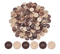 GOMAKERER 200pcs Bouton Artisanal Boutons à Coudre 2 trou Boutons Polyvalents en Coquille de Noix de Coco Naturelle pour Projets de Couture DIY et Décoration de Vacances 25x3mm