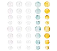 GOMAKERER 20pcs 4 tailles Perles Globe en Verre Soufflé, Perles Rondes Transparentes à Moitié Percées Mini Boule Artisanale en Cristal Perles Globe Vides pour la Fabrication de Carillons Éoliens