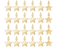 GOMAKERER 24pcs Pendentif Étoile Dorée Breloques D'Étoile en Laiton Plaqué Or 18 carat Véritable Pendentif Plat de Pentagramme avec Anneau de Jonction pour la Fabrication de Bijoux