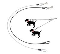 GOMAKERER 2pcs 2 Couleurs Extension de Laisse pour Chien en Fil d'acier, Laisse de Voiture pour Animaux de Compagnie à Clip, Laisse Connect sans Enchevêtrement pour Chiens de Courant et Dressant