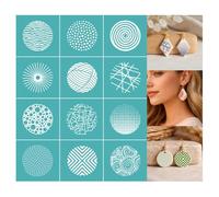 GOMAKERER 2pcs Pochoir Géométrique Circulaire pour Sérigraphie Pochoirs à Pois Autocollants Réutilisables pour Sérigraphie Sur Pâte Polymère des Boucles D'Oreilles Bois Tissus et Loisirs Créatifs