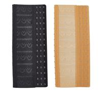 GOMAKERER 2pcs Rallonges de Corset en Polyester 2 couleurs, Extension de Soutien-Gorge Longue à 3 rangée et 15 crochets Extension de Bustier avec Anneaux en Acier Inoxydable pour Serre-Taille