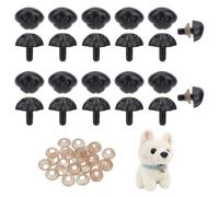 GOMAKERER 30 pièces Nez D'Artisanat, Nez de Sécurité pour Chien Noir Nez D'Ours en Peluche Fournitures de Fabrication de Faux Nez de Chiot 21mm pour la Fabrication D'Animaux en Peluche Amigurumi