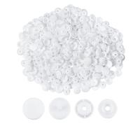 GOMAKERER 300 de Boutons Pression en Plastique Boutons Ronds en Résine et Plastique Brillants de Taille 20/0.45 pouce T5 boutons Blancs Sans Couture pour L'Artisanat en Tissu Bricolage
