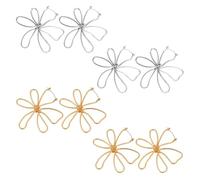 GOMAKERER 4 paire Boucles D'Oreilles Créoles à Fleurs avec Cadre en Fil D'Or Grandes Boucles D'Oreilles Créoles à Fleurs Creuses pour Femmes Boucles D'Oreilles Pendantes à Motif Floral Exagéré Épais
