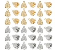 GOMAKERER 40 embout de Cordon en Métal Embouts de Cordon de Style Tibétain 2 couleur Embouts de Pompon Embouts de Petite Colonne Embouts de Fil pour Cordon de Perles Fil Fabrication de Bijoux