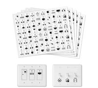 GOMAKERER 400 étiquette Autocollante pour Interrupteur 40 modèles Autocollants D'Identification de Commutateur Autocollants Étiquettes de Tableau de Distribution pour Maison Salle de Bains 19x19mm