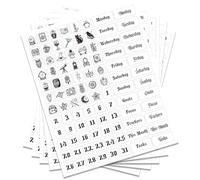 GOMAKERER 480Pcs Autocollant de Calendrier Autocollants Quotidiens D'Icônes de Style Sorcière pour Agenda et Organisateur pour la Journalisation et la Planification