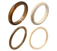 GOMAKERER 4pcs Bracelet Jonc Coloré en Résine Acrylique pour Femme 4 styles Bracelets en Résine Translucide Bracelets Géométrique en Acétate Moucheté Bracelet Tortue pour Femme