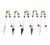 GOMAKERER 5 Pendule en Cristal pour la Divination 5 Styles Pendule de Radiesthésie en Pierres Synthétiques Naturelles Pendules à Pointe de Pierre Accessoires de Sorcellerie Wiccan pour Méditation Yoga