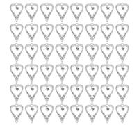 GOMAKERER 60pcs Breloque de Cœur de Style Tibétain Pendentifs de Cœur en Alliage D'Argent Antique Breloques jourées en Spirale pour la Création de Bijoux Saint Valentin