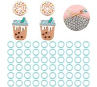 GOMAKERER 64 Pièces Kit D'Outils à Tricoter, Bouchons D'Aiguille à Tricoter en Silicone en Plastique de Couleur Mélangée