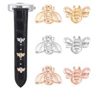 GOMAKERER 6pcs 2 styles Clous de Bracelet de Montre D'Abeille 3 couleurs Mignon Smartwatch Bracelet Breloques Goujons Alliage Bracelet de Montre Décoration Goujons pour Sangles Universelles Femmes