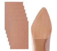 GOMAKERER 6pcs Protection pour Semelle de Chaussure Coussinets Antidérapants pour Semelles de Chaussures Sandy Brown Coussinets Antidérapants pour Chaussures en Cuir à Talons Hauts, 15x10cm