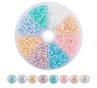 GOMAKERER 960pcs Perles de Rocaille en Verre Perles de Rocaille en Verre Multicolores 4mm Perles de Taille 8 couleurs Mini Perles D'Espacement Rondes pour la Fabrication de Bijoux Décoration de Noël
