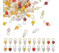 GOMAKERER Environ 144pcs breloque en Cristal de Verre Pendentifs Ronds à Facettes en Verre 24 couleur Breloque de Boule de Pierre de Naissance pour la Fabrication de Bijoux 10x4mm
