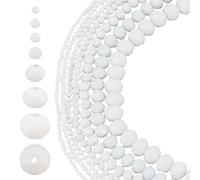 GOMAKERER Environ 730pcs 7 tailles Perles de Cristal en Verre à Facettes 2.5/3/3.5/4/6/8/10mm Perles en Cristal Blanc Rondelles en Verre Perles D'Espacement en Vrac pour la Fabrication de Bijoux