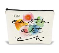 GOMAKERER Trousses de Maquillage à Fermeture Éclair la Terre sans Art n'est qu'un EH Portable Trousse de Toilette de Voyage Personnalisée Pochettes Organisateur D'Accessoires pour Femmes Cadeaux