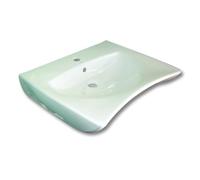 Goman Lavabo Ergonomique pour PMR, pour Salle de Bains Accessible de Personnes à Mobilité Réduite et Handicapées, Conforme EN 14688, Série Open, 66 × 55 × 16 Centimètres