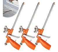 GOMETY: 3 Pièces Pistolet À Mousse Entièrement Métallique, Pistolet Doseur Précis Avec Poignée Plastique Ergonomique, Pour Professionnels Et Bricoleurs Pour Étanchéifier Et Remplir (Orange)