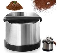 GOMETY Abklopfbehälter pour Porte-Filtre: 660ML Boîte À Café en Acier Inoxydable, Boîte À Frappes Antidérapante & Silencieuse, Idéale pour Un Usage Domestique Et Café (Argent)