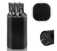 GOMETY Bloc à couteaux sans couteau, porte-couteaux universel sans couteaux/ciseaux Organiseur carré avec fentes et design d'écoulement Blocs à couteaux flexibles pour tous les couteaux de cuisine