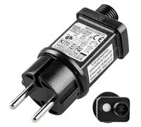 GOMETY Bloc d'alimentation avec minuteur LED 31 V 6 W, 8 modes, adaptateur avec fonction mémoire, transformateur LED standard GS IP44 pour lumière de Noël basse tension, adaptateur de rechange (1)