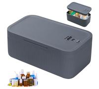 GOMETY Boîte de Rangement Gris-Bleu 23,9 x 13,1 x 9,6 cm : Boîte de Rangement à Combinaison Gris-Bleu Portable et Sécurisée pour Les Voyages, pour Médicaments et Collations