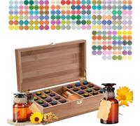GOMETY Boîte de Rangement pour Huiles Essentielles en Bois, 25 Compartiments, Organisateur portable, Coffret pour Parfums D'ambiance Vernis à Ongles, Huiles Parfumées, Rouges à lèvres, Parfums