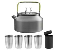 GOMETY Bouilloire de camping 0,8 l - Bouilloire 0,8 l en acier inoxydable - Bouilloire portable en aluminium ultra légère - Accessoire de camping - Grande cafetière pour extérieur, pique-nique