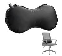 GOMETY Coussin lombaire gonflable, 38 x 22 cm, portable, réglable, pour voiture, siège auto, chaise de bureau, fauteuil roulant, noir
