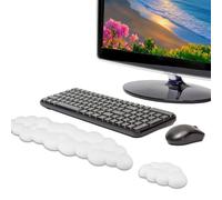 GOMETY Ensemble De 2 Pièces Repose-Poignets Nuage en Cuir PU: Appuie-Poignet Ergonomique, Base Antidérapante, pour Jeux Et Bureau (Blanc)