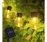GOMETY Guirlande lumineuse solaire d'extérieur - 3,5 m - 10 LED - Étanche - Blanc chaud - Pour jardin, fête, cour, balcon, fête, patio, mariage
